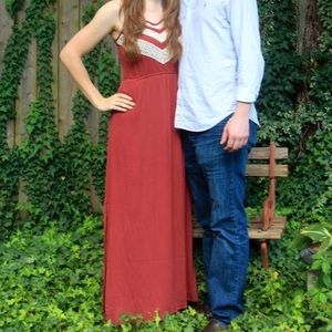 Rust colored maxi dress